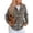 Khaki, variant on Women Paisley Bandana Print Zip Up Collared Knit Cardigan, Long Sleeve Loose Fit Sweater Jacket with Front Pockets Red M