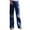 Navy, variant on Bigersell Women Casual Jeans Full Length Pants Jeans Womens Hole Button Zipper Pocket Jeans Casual Denim Flares Wide Leg Slim Pants Ripped Distressed Jeans for Ladies