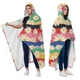 thumbnail image 2 of Wearable Blanket,Pioneer Flower Floral Print Pattern Hooded Wearable Flannel Blanket for Adults & Teens with Buckle,Winter Poncho Shawl Wrap Cape,50"x60", 2 of 5