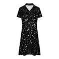 thumbnail image 5 of qolati Summer Dresses for Women 2025 V Neck Short Slevee Polka Dot Casual Dresses Loose Flowy A Line Boho Vacation Beach Sundress with Pockets, 5 of 6