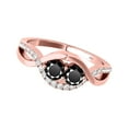 thumbnail image 6 of Mauli Jewels 1.25 Carat Two Stone Black & White Diamond Engagement Ring for Women, 14K Solid Rose Gold Promise & Wedding Ring, 6 of 9