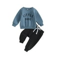 thumbnail image 2 of Infant Baby Boy Clothes 6M 12M 18M 24M 3Y Sweatshirt Outfit Long Sleeve Letter Pullover Tops Toddler Boys Fall Winter Pants Set, 2 of 9