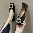 thumbnail image 3 of 2024 Spring and Autumn New Large Size 35-43 Women's Flat Comfort Shoes Fashion Casual Loafers Square Toe Rhinestone Pumps, 3 of 6