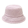 thumbnail image 2 of ZSQDM Winter Faux Fluffy Cow Print Bucket Hats Women Outdoor Warm Sun Hat Soft Velvet Fisherman Cap Lady Panama Female beanie Bucket Hats for Men Bucket Hats Eraser Caps, 2 of 6