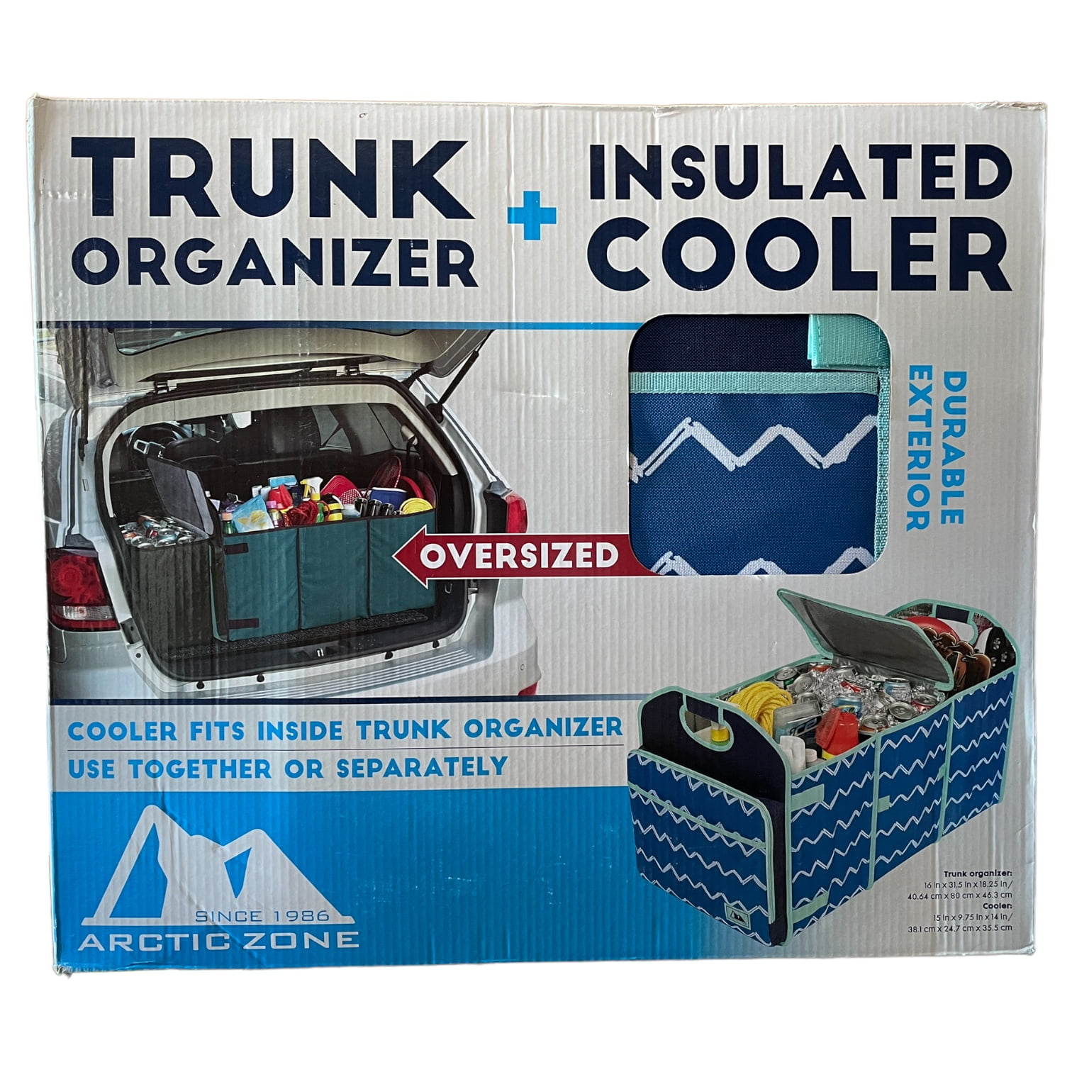 Arctic Zone Collapsible Trunk Organizer with Insulated Cooler, Waves