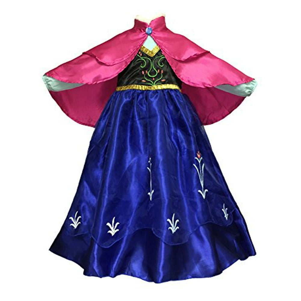 Anna Dress Princess Halloween Costume Frozen Anna Cape Cloak (78 Years