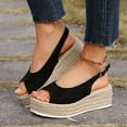 thumbnail image 2 of Mostsola Platform Espadrilles for Women Sandals Open Toe Slippers Casual Slingback Heels, 2 of 9