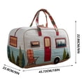 thumbnail image 2 of DAMAI Vintage Camper Quilted Duffle Bag, 3D Printed Quilted Travel Duffle with Whimsical Retro Camper & Floral Design, Boho Weekender Carry On Overnight Luggage for Camping Travel Road Trips, 2 of 8