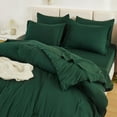 thumbnail image 4 of King Size Comforter Set Dark Emerald Green - 7 Pieces Bed in a Bag King Bedding Comforter Sets, Solid Lightweight Bed Set with Comforter, Sheets, Pillowcases & Shams, 4 of 4