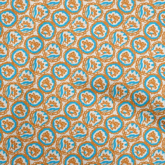 oneOone Polyester Spandex Orange Fabric Asian Block Sewing Fabric By The Yard Printed Diy Clothing Sewing Supplies 56 Inch Wide