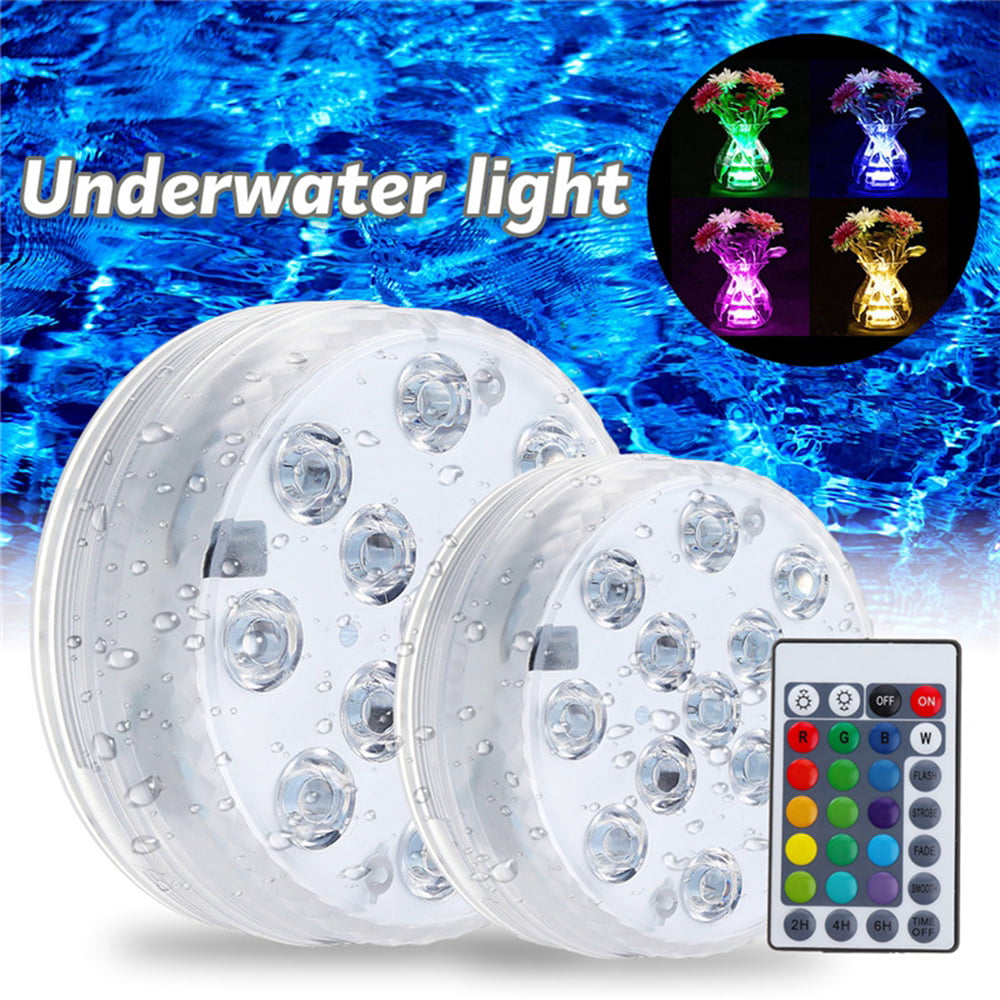 4-Pack Submersible LED Bulb Underwater Light Fountain Swimming Pool Lamp Remote 