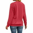 thumbnail image 4 of CLOISE Lightweight Sweatshirts for Women Crew Neck Tops Graphic Long Sleeve Pullover Cute Fall Winter Clothes Red L, 4 of 5