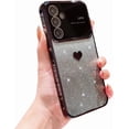 thumbnail image 7 of Compatible with Samsung Galaxy A25 5g Plating Cute Heart Phone Case,Gradient Glitter Bling Clear A25 Case Women Full Camera Lens Protection Soft Cover (Silver, Samsung Galaxy A25), 7 of 7
