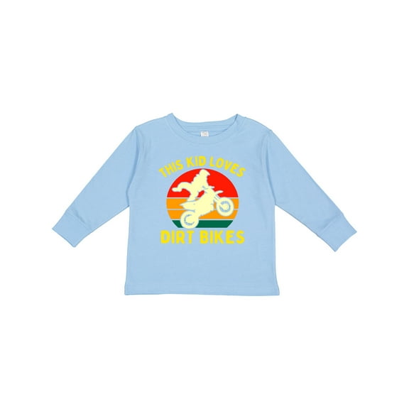 Inktastic This Kid Loves Dirt Bikes Motocross Boys Long Sleeve Toddler T-Shirt