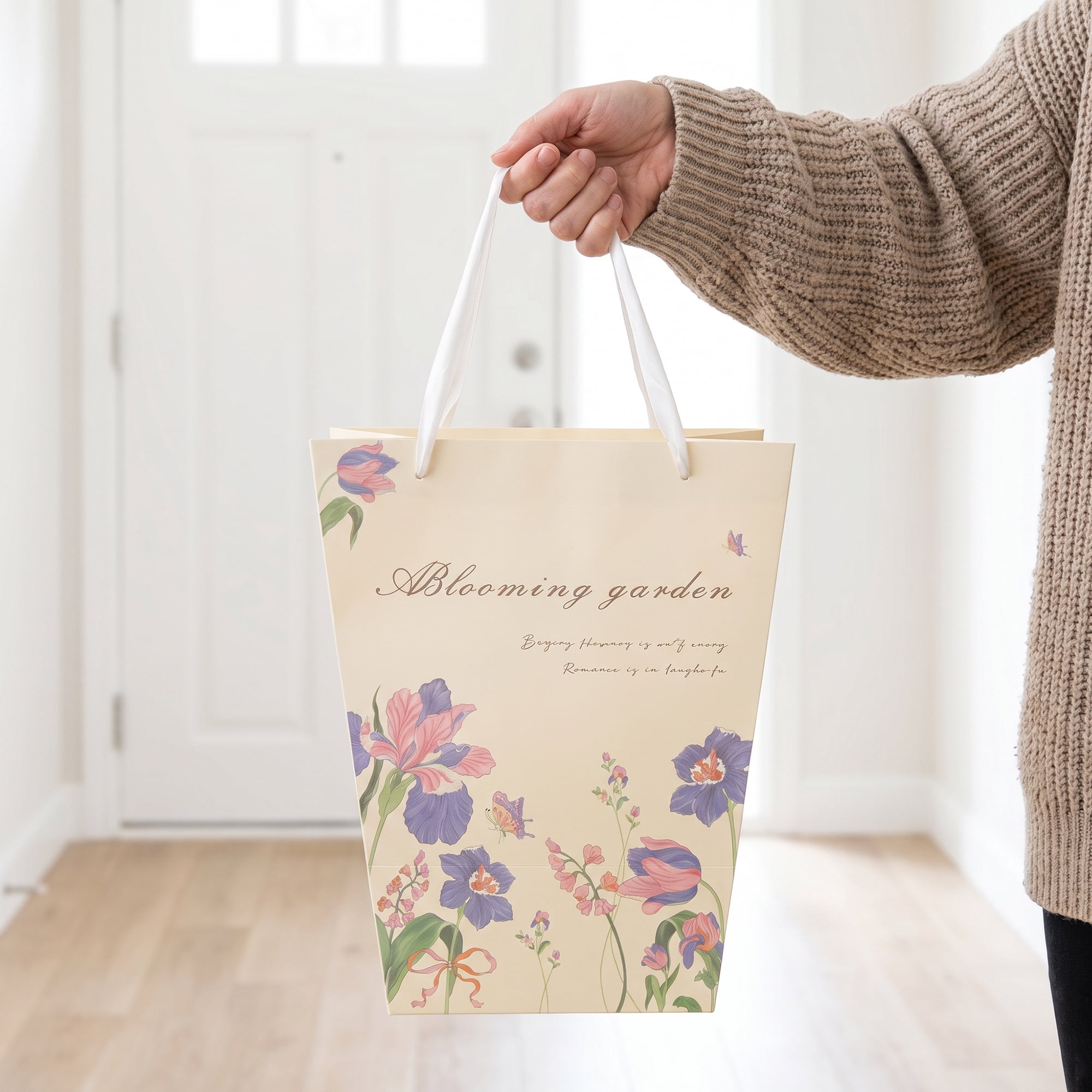 Unique Bargains Thick Totes for Gifts with Comfortable Handles Purple 11.8" x 9.8" x 13.8"