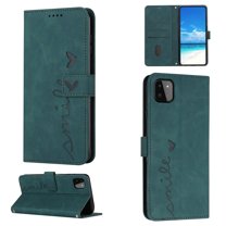 For Samsung A22 Case 5G, Allytech Wallet Case Magnetic Folio Embossed Full Protection PU Leather Kickstand Credit Card Holder Slots Wrist Strap Flip Cover for Samsung Galaxy A22 5G, Green