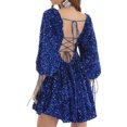 thumbnail image 3 of Robe d'Été pour Femmes 2024 Mode Grande Taille Solide Paillettes Décontractée Fête Danse Manches Courtes Robe 50 % de Réduction Liquidation!, 3 of 6
