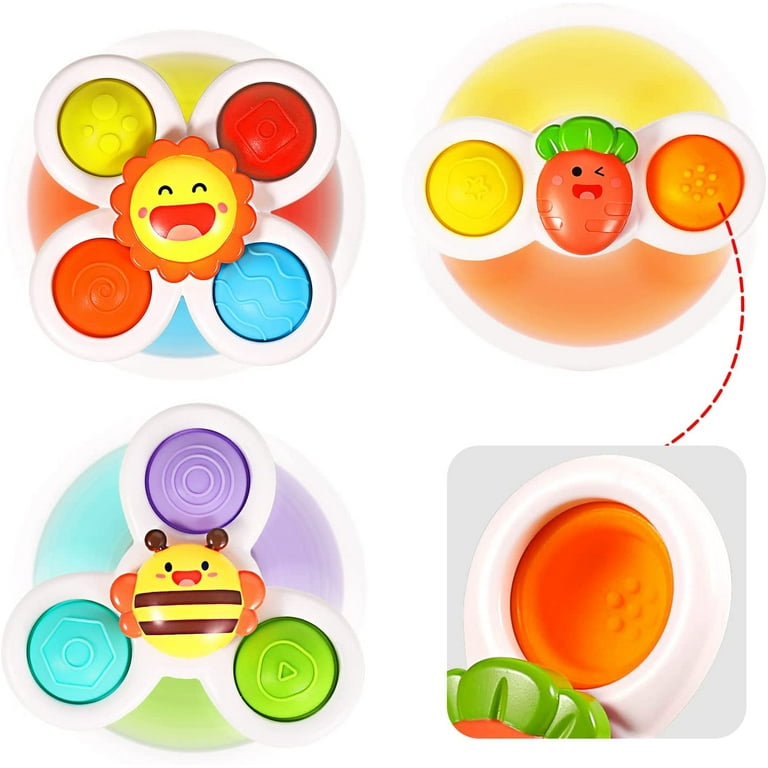 3pcs / set Venttion Cup Spinner Toys para 1-3 años de edad Regalos de  cumpleaños del bebé Juguete sensorial