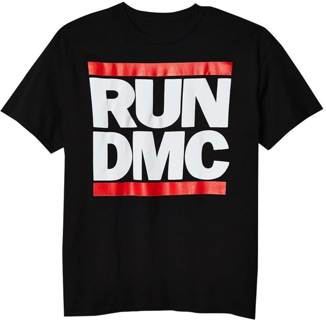 Run DMC - Camiseta Logotipo para Adultos Unisex (Negro, Rojo, Blanco)