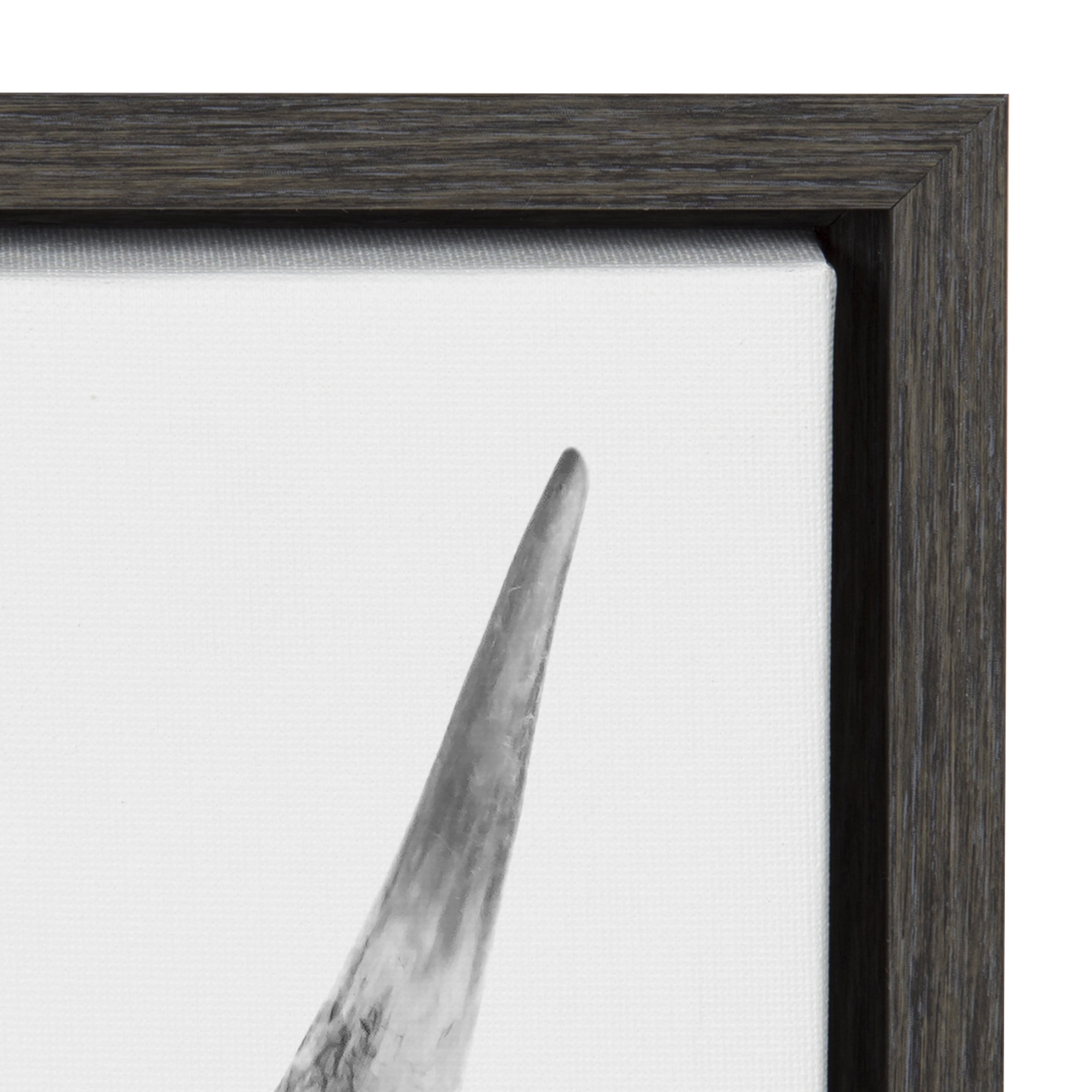 B&W Highland Cow No. 1 24 in x 18 in Framed Painting Canvas Art Print, by Kate and Laurel