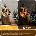 thumbnail image 4 of Solar Water Fountain Outdoor Rustic Pump and Barrel,4 Tiered Cascading Bowl Solar Powered Water Fall Fountains Outside Feature with LED Lights for Garden, Patio, Porch, Backyard Decor, 4 of 8