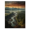 thumbnail image 3 of Designart "Oregon River horizon III" Oregon Print on Natural Pine Wood, 3 of 5