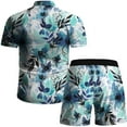 thumbnail image 4 of Rciityk Mens Hawaiian Short Sleeve Shirt Suits Flower Print Suits Tropical 2PC Sets Button Down Shirts And Shorts Outfit, 4 of 5