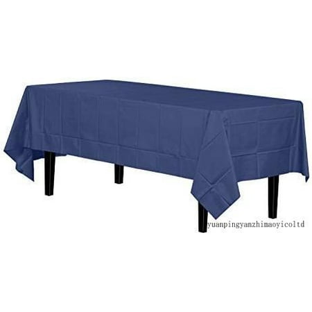 

12-Pack Premium Plastic 54In. X 108In. Rectangle Table Cover - Navy Blue