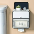 thumbnail image 7 of OFFIGAM White Wall Mounted Toilet Paper Holder with Storage Box Bathroom Organizer Rack, 7 of 7