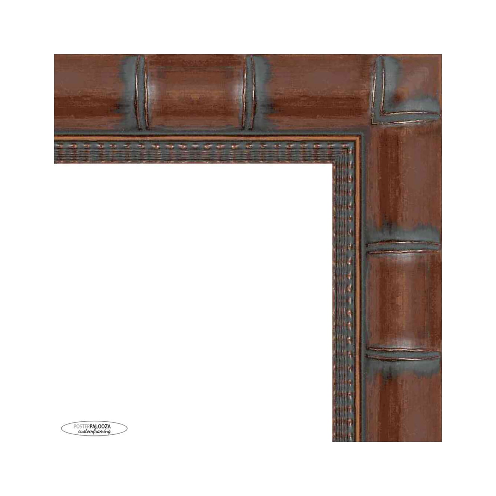 18x24 Brown Wide Bamboo Picture Frame - UV Acrylic, Foam Board Backing, Hanging Hardware