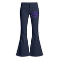 thumbnail image 3 of Girls Uniform Pants Size 10 Flare Pants Flare Pants High Waisted School Uniform Pant Bell Bottom Leggings with Pockets Back To School Clothes Navy, 3 of 4