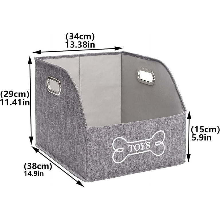  qeerable Dog Toy Baskets Metal and Wood Dog Toy Bin Storage Cat  and Puppy Toy Bin Organizer for Puppy Leash, Blanket, Treats, Food,  Accessories - Container Baskets for Dogs Farmhouse Home