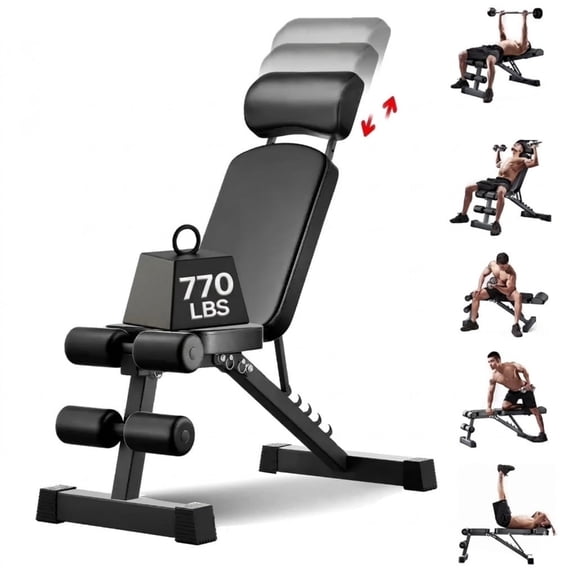JaxShark Space Saving Adjustable Weight Bench, Foldable Compact Bench for Apartment & Small Space, 6-Position Incline Decline for Home Gym
