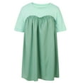 thumbnail image 4 of Women's Summer Dresses Sleeveless Ruffle Sleeve Round Neck Solid Loose Short Flowy Pleated Mini Dress, 4 of 8