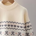 thumbnail image 5 of Jalioing Teen Girls Crew Neck Sweaters Fashion Long Sleeve Graphic Sweater Pullover Winter Casual Knitted Tops 9-15 Years, 5 of 9
