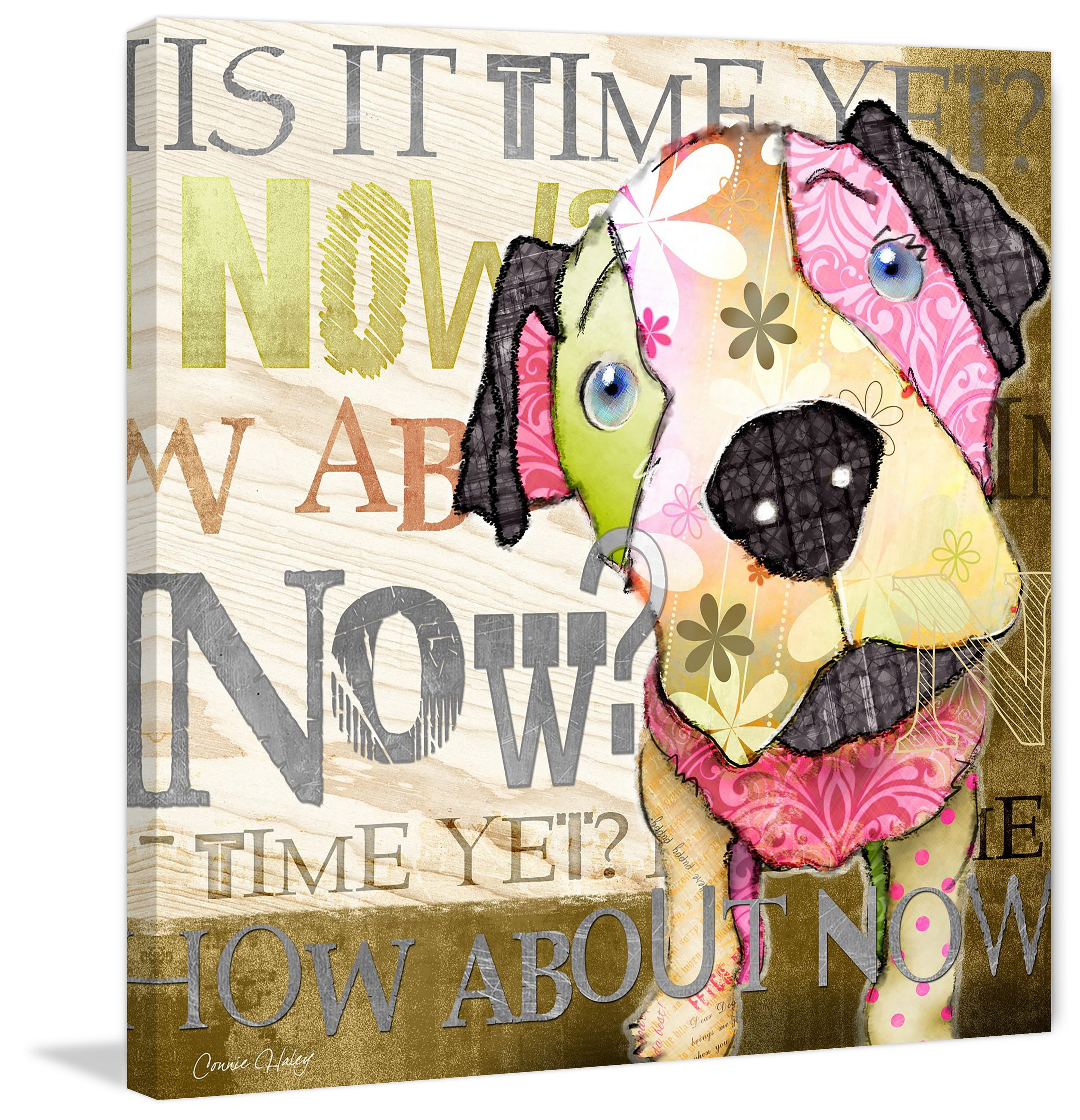 "Now Puppy" Painting Print on Wrapped Canvas