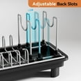 thumbnail image 3 of Small Dish Drying Rack, Compact Dish Drainer for Kitchen Counter, with Adjustable Back Slots, 3 of 5