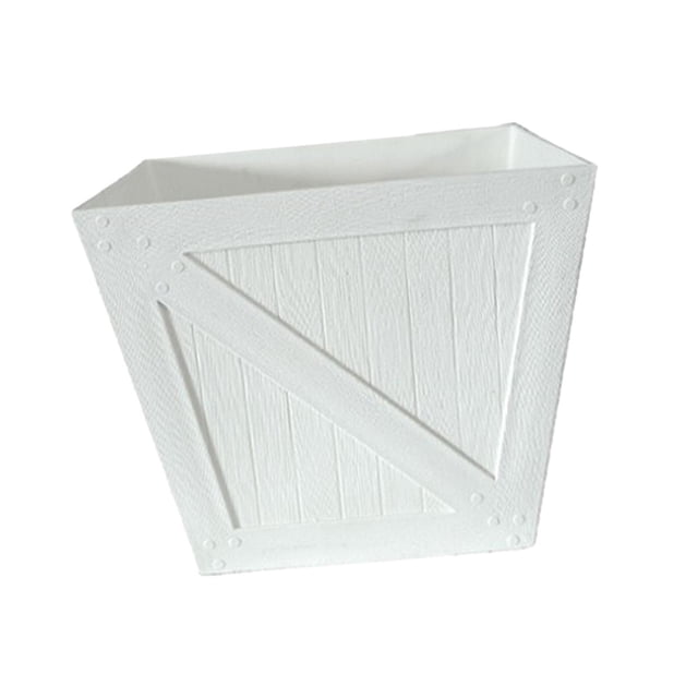 koolsoo Resin Planter Box Country Style Simple Plant Pot for Garden Hotel Home Decor White