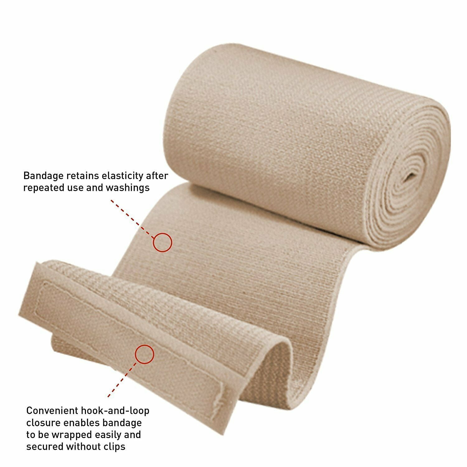 6 Pack - ACE Elastic Bandage with Hook Closure, 4 Inches 1 ea