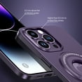 thumbnail image 3 of ELEHOLD Matte Case for iPhone 13 Pro Max,6.7" Strong Magnetic Compatible with MagSafe Hidden Bracket Kickstand Shockproof Anti-Scratch Slim Cover,Purple, 3 of 6