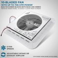 thumbnail image 6 of Hike Crew, 11” RV Roof Fan W/ LED Light, 6-Speed, Motorhome Fan W/ Remote, White, 6 of 7