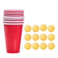 thumbnail image 3 of sweethay Juego de 12 unidades de juego de fiesta, pelota de tenis de , juego de tazas de bebida, tazas de plástico para bebidas de fiesta Kits de decoración para fiestas red, 3 of 6