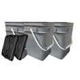 New 4 Gallon Square Food Grade Bucket Pail With Plastic Handles And