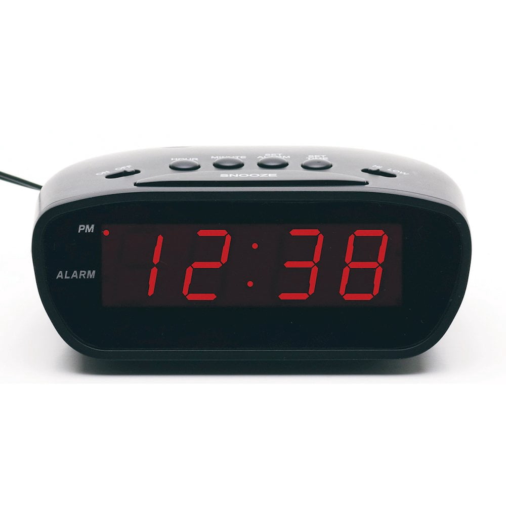 Equity by La Crosse 30902 12V "Trucker's" Travel LED black alarm clock