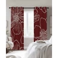 thumbnail image 2 of Red Flowers Black Out Curtains 72 Inch Long, Light Blocking Drapes with Black Liner, Spring Floral Botanical Modern Art Thermal Insulated Blackout Curtains for Bedroom Living Room 52"x72" 2 Panels, 2 of 8
