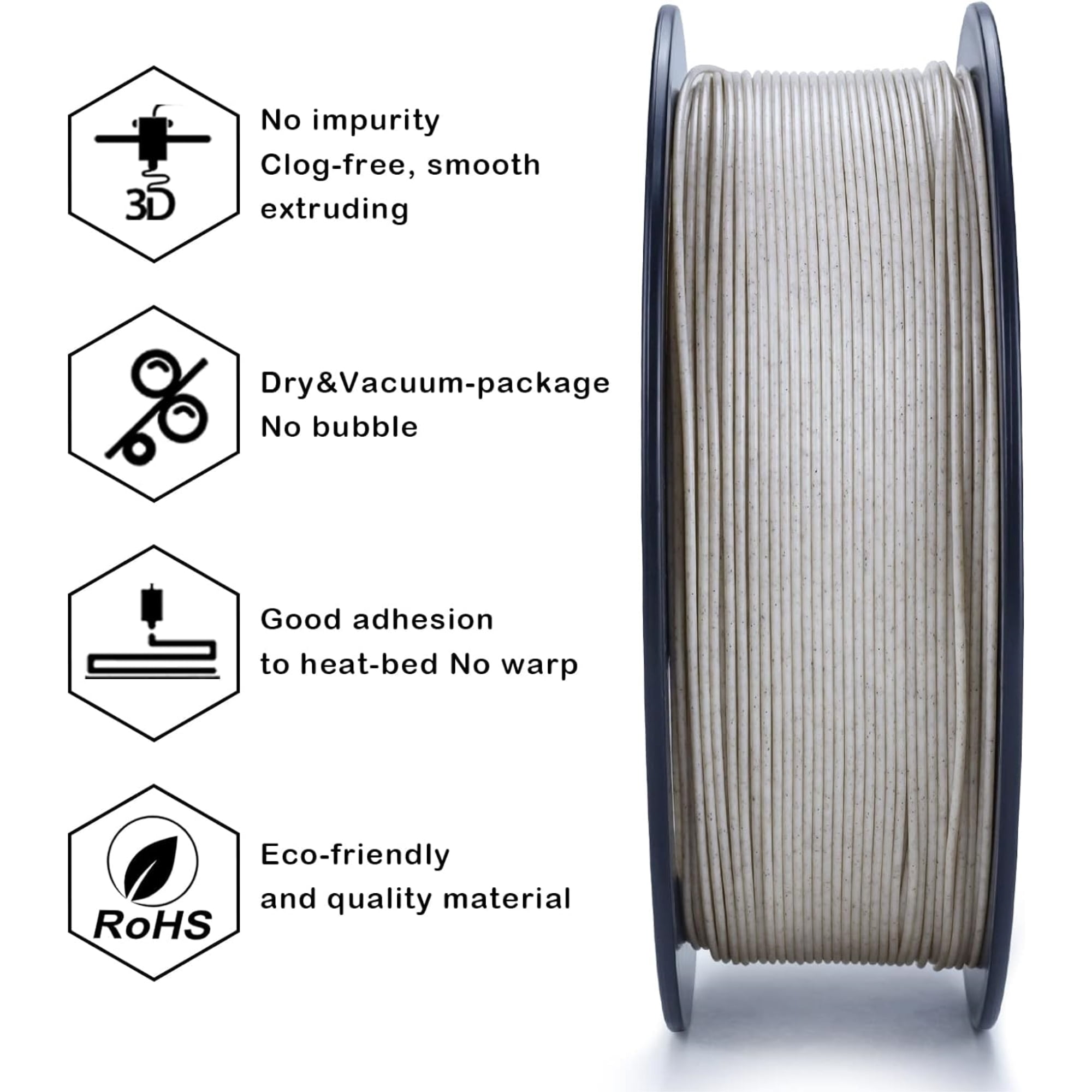 Ziro ''''Stone'''' Series Marble PLA Filament, 1.75mm, 1kg Spool, Dimensional Accuracy +/- 0.03mm