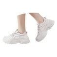 thumbnail image 3 of Fdrone Womens Fashion Lace-Up Chunky Sneakers Walking Athletic Casual Shoes Platform Round Toe Non-Slip Sport Shoes Air Mesh Workout Shoes Dad Sneakers, 3 of 6