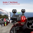 thumbnail image 2 of AIR-Aluminum Alloy Double 1'' Ball Handlebar Mount for Rails 0.5'' to 1.26'' in Diameter, for RAM Mounts 1 Inch Ball Socket Arm & Bike Motorcycle Phone Mount Holder, 360 Rotation Design, 2 of 4