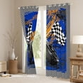 thumbnail image 3 of Castle Fairy Checkered Flag Black Out Curtains,Racing Car Curtains Pack of 2 (42x63 Each), 3 of 6