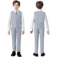 thumbnail image 5 of Boys Suit Slim Fit Formal Tuxedo Suit Set for Kids Toddler Boys Teen Wedding Ring Bearer Dress Outfits, 5 of 12